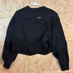 Nike Women's Black Cropped Hoodie